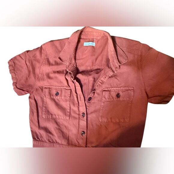 Outerknown S.E.A. jumpsuit in rust cotton linen size small - Picture 3 of 8